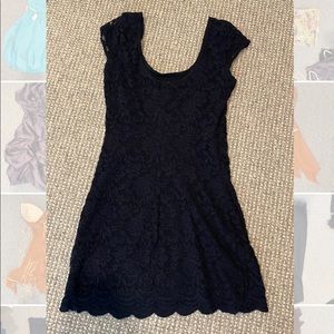 Navy lace mini dress